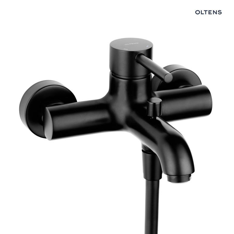 Oltens Molle bateria wannowa ścienna czarny mat 34000300