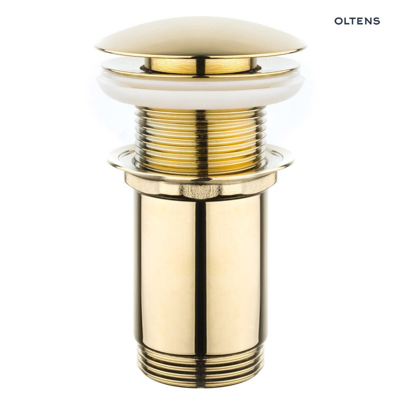 Oltens Rovde korek do umywalki klik klak okrągły bez przelewu G1 1/4 złoty 05200800