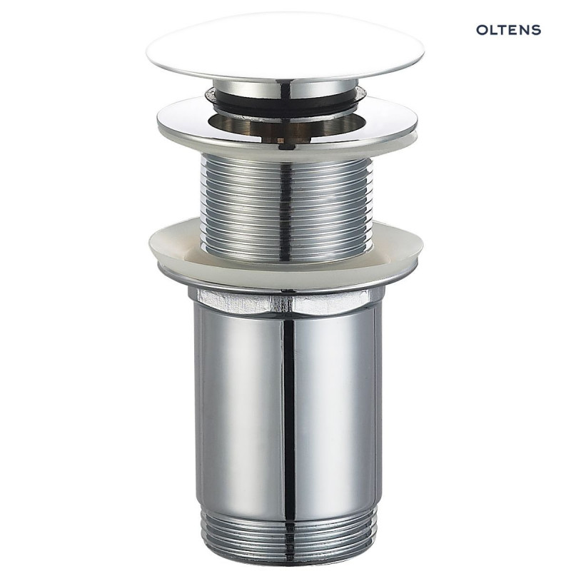 Oltens Rovde korek do umywalki klik klak okrągły bez przelewu G1 1/4 biały ceramiczny 05200000