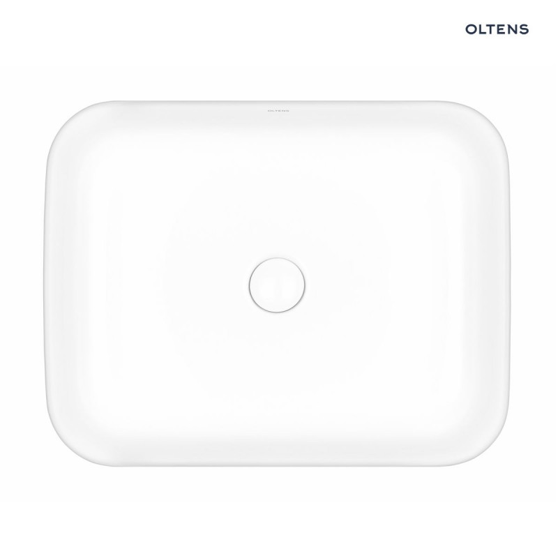 Oltens Hadsel umywalka 50x40 cm nablatowa kwadratowa z powłoką SmartClean biała 40808000
