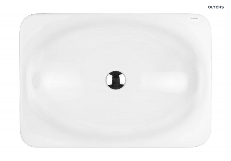 Oltens Kagera umywalka wpuszczana w blat 60x42 cm z powłoką SmartClean biała 40803000
