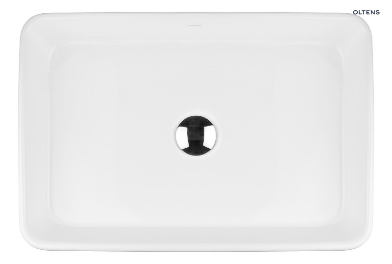 Oltens Lustra umywalka 60,5x35 cm nablatowa prostokątna z powłoką SmartClean biała 40806000