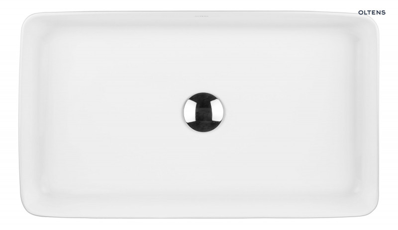 Oltens Solberg umywalka 62x41,5 cm nablatowa prostokątna z powłoką SmartClean biała 40818000