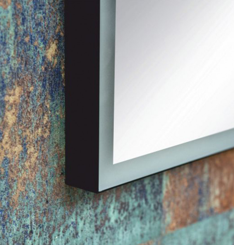 Kraft EVO LED Lustro prostokątne 50x70 cm w podświetlanej ramie aluminium LED czarny mat