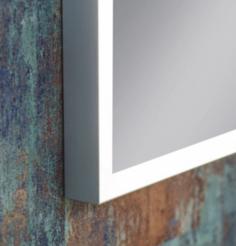 Kraft EVO LED Lustro prostokątne 80x70 cm w podświetlanej ramie aluminium LED biały mat