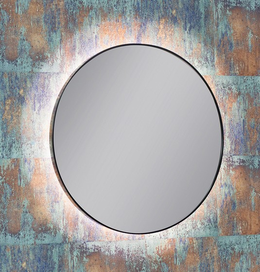 Kraft Soft AMB lustro okrągłe fi 80 z podświetleniem LED czarny mat