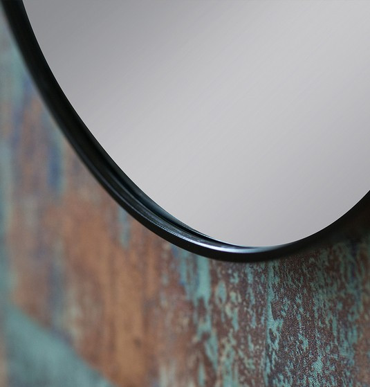 Kraft Bold Lustro owalne 40x80 czarny mat