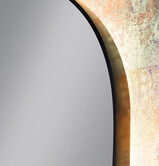 Kraft Bold AMB Lustro owalne 50x100 z podświetleniem LED czarny mat