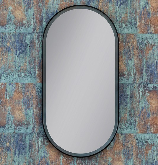 Kraft Bold Lux Lustro owalne 40x80 z podświetleniem LED czarny mat