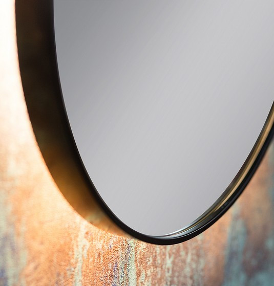 Kraft Bold AMB Lustro owalne 40x80 z podświetleniem LED czarny mat