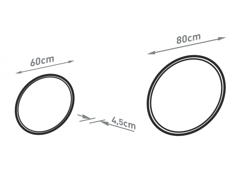 Kraft Orbit Lustro okrągłe fi 80 cm z podświetleniem Led biały mat