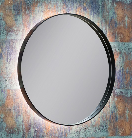 Kraft Olymp AMB lustro okrągłe fi 60 cm z podświetleniem LED czarny mat