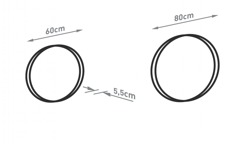 Kraft Olymp AMB lustro okrągłe fi 60 cm z podświetleniem LED biały mat