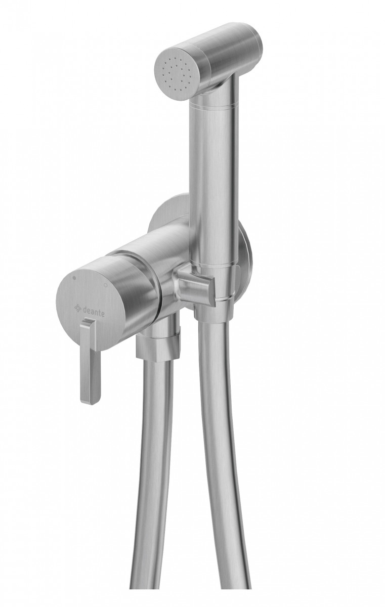 Deante Silia bateria bidetowa podtynkowa ze słuchawką typu bidetta stal szczotkowana BQSF34M