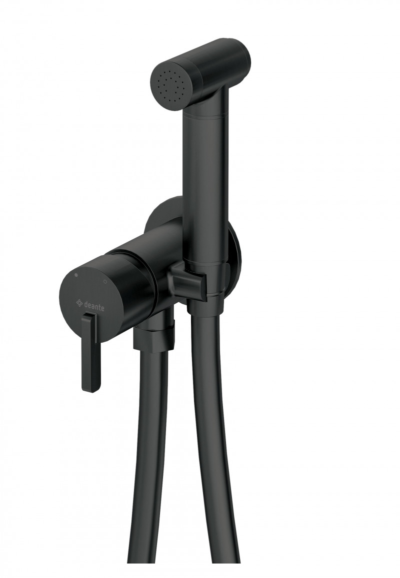 Deante Silia bateria bidetowa podtynkowa ze słuchawką typu bidetta czarny matowy BQSN34M
