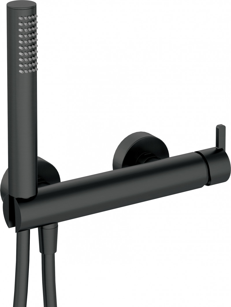Deante Silia bateria prysznicowa ścienna z zestawem prysznicowym czarny matowy BQSN41M