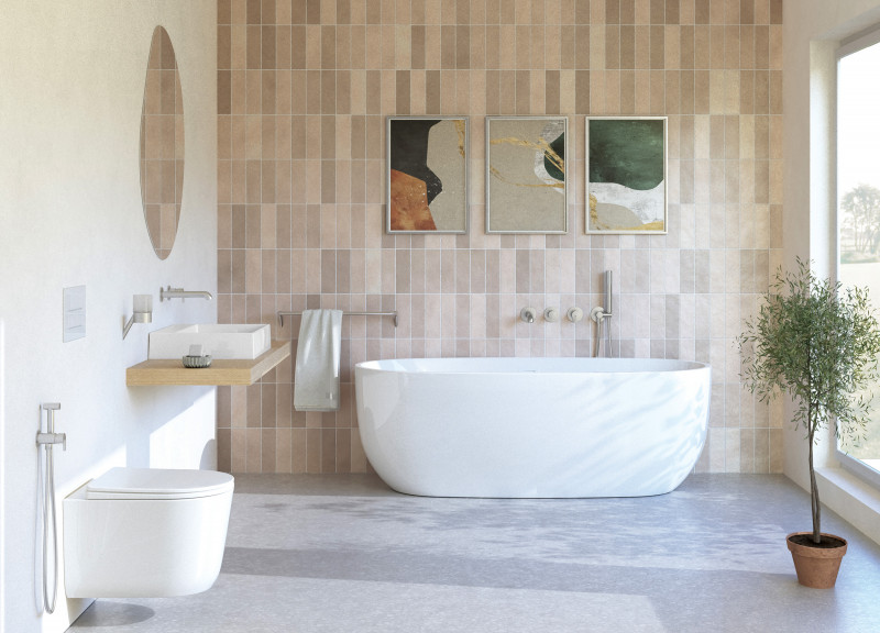 Deante Silia bateria wannowa 4-otworowa podtynkowa stal szczotkowana BQSF18P