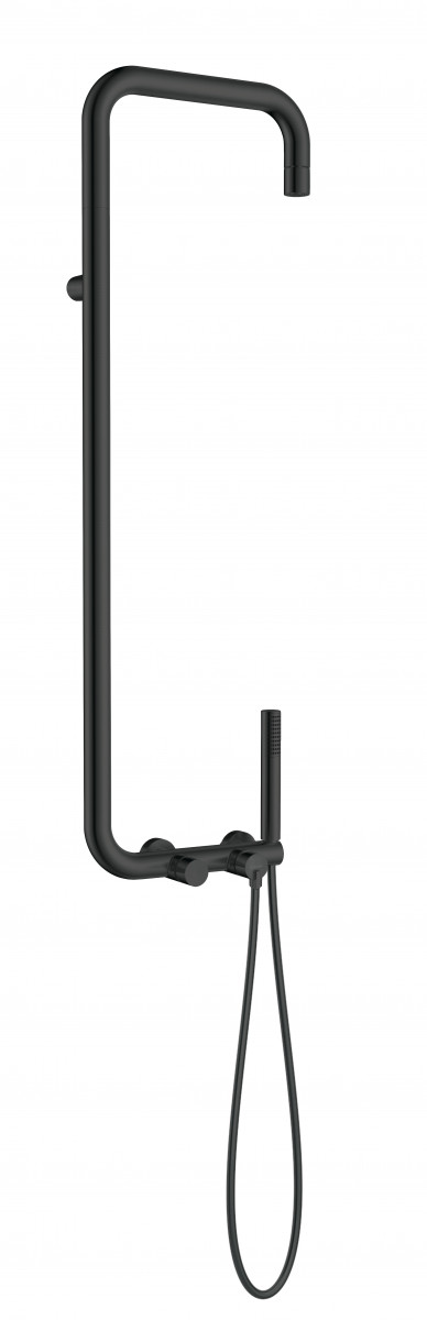 Deante Silia zestaw prysznicowy z deszczownicą czarny matowy NQSN4XM