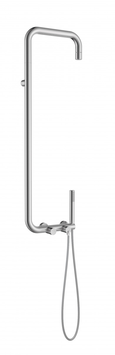 Deante Silia zestaw prysznicowy z deszczownicą stal szczotkowana NQSF4XM