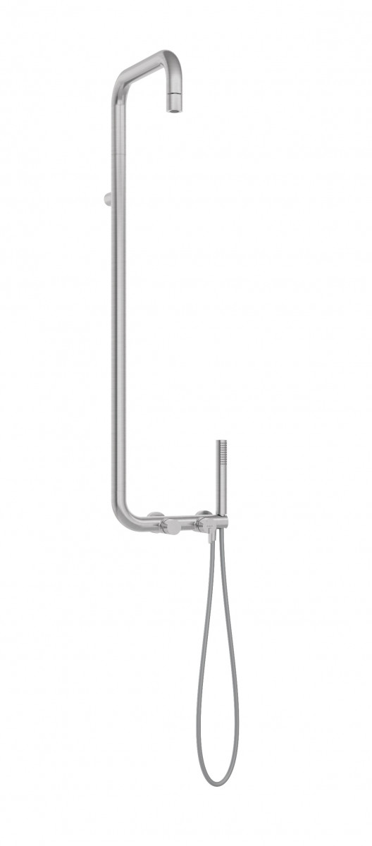 Deante Silia zestaw prysznicowy z deszczownicą stal szczotkowana NQSF4XM