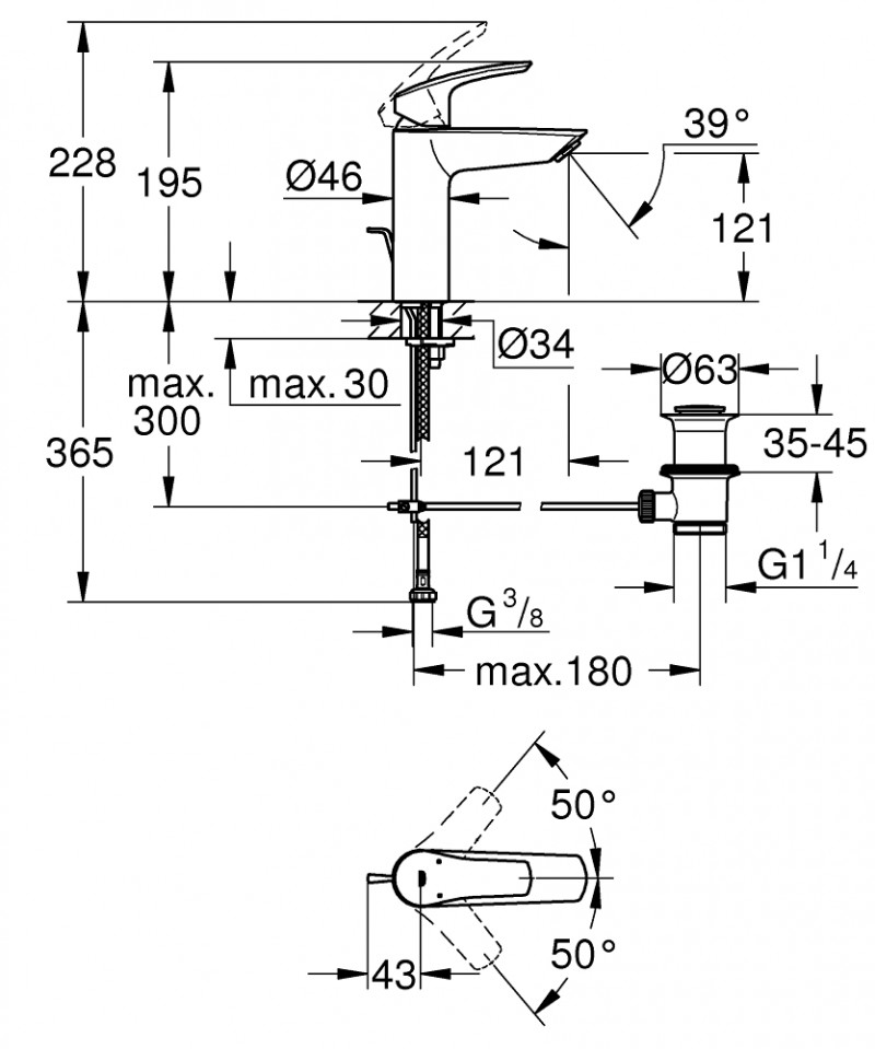 Grohe Eurosmart M bateria umywalkowa z korkiem automatycznym chrom 23322003