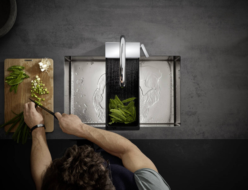 Hansgrohe Aquno Select M81 bateria kuchenna 170 z wyciąganą wylewką 3jet sBox chrom 73831000