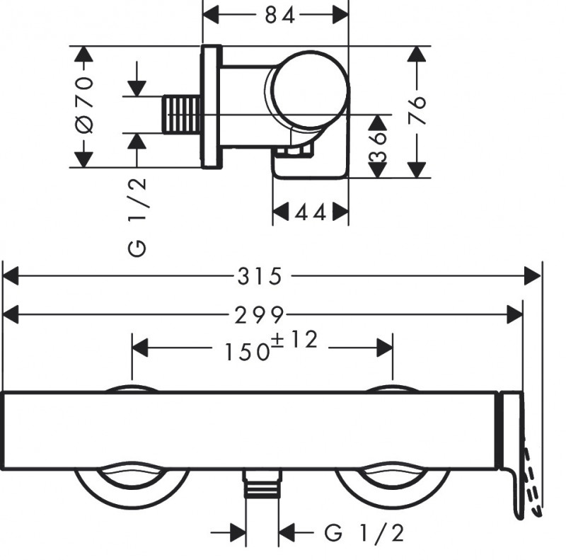 Hansgrohe Vivenis bateria prysznicowa ścienna chrom połysk 75620000