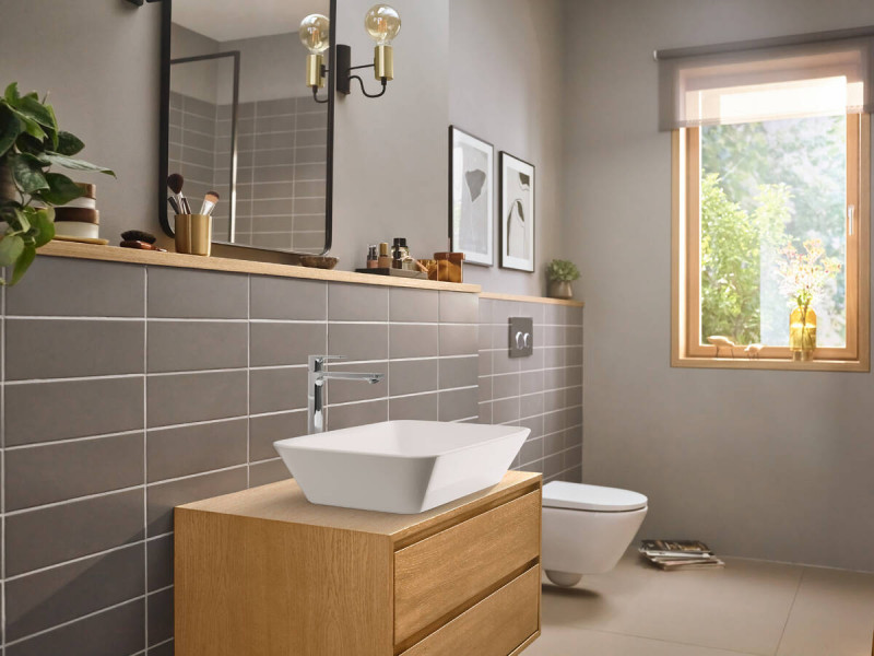 Hansgrohe Rebris E bateria umywalkowa wysoka 240 CoolStart bez korka chrom połysk 72583000