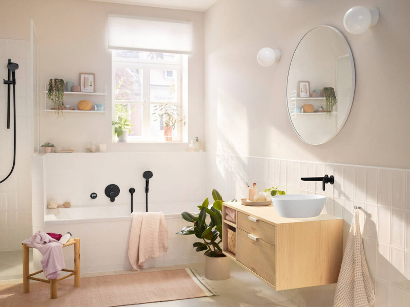 Hansgrohe FinishPlus Rebris S bateria umywalkowa podtynkowa wylewka 20 cm czarny matowy 72528670