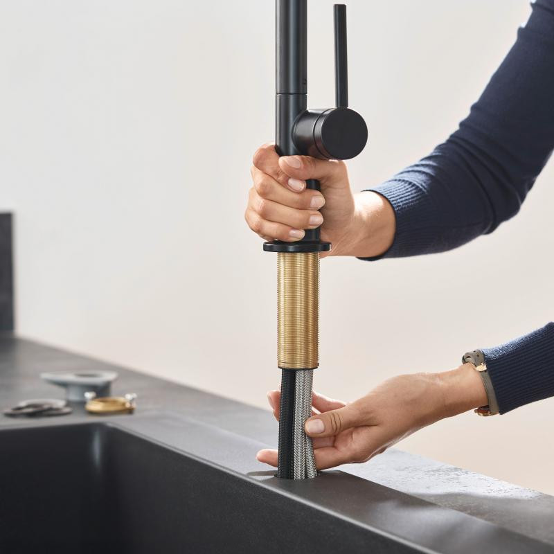 Hansgrohe Talis M54 bateria kuchenna 270 z wyciąganą wylewką 1jet sBox czarny matowy 72809670