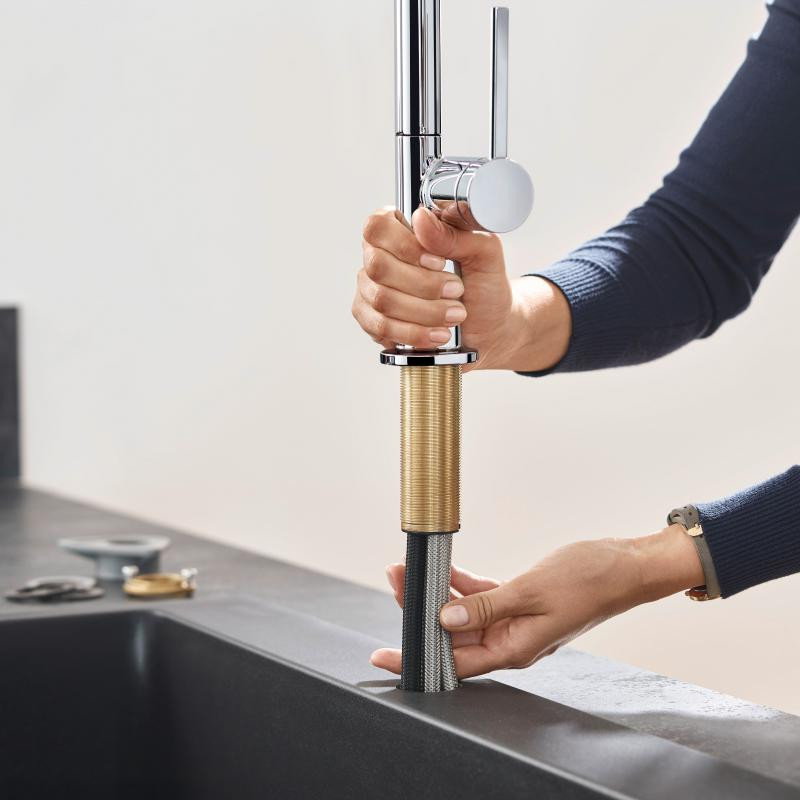 Hansgrohe Talis M54 bateria kuchenna 270 z wyciąganą wylewką 1jet sBox chrom 72809000