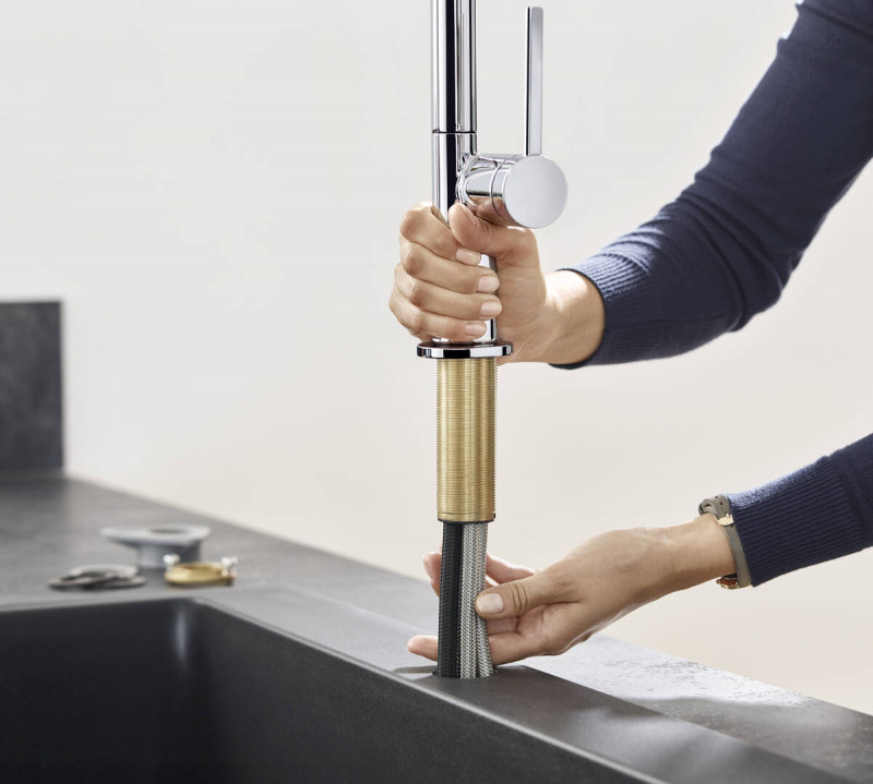 Hansgrohe Talis M54 bateria kuchenna 210 z wyciąganą wylewką 2jet sBox chrom 72801000