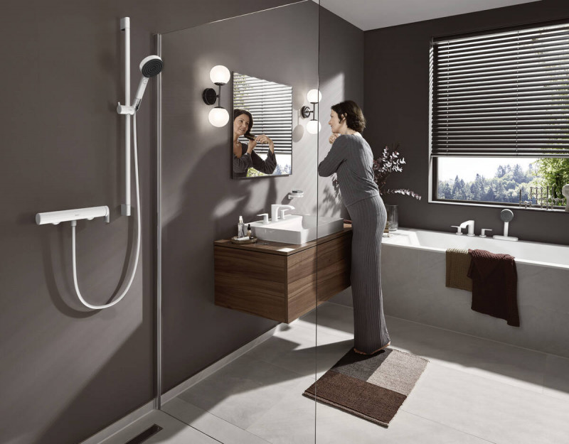 Hansgrohe FinishPlus Vivenis bateria 4-otworowa do montażu na brzegu wanny z sBox biały matowy 75444700