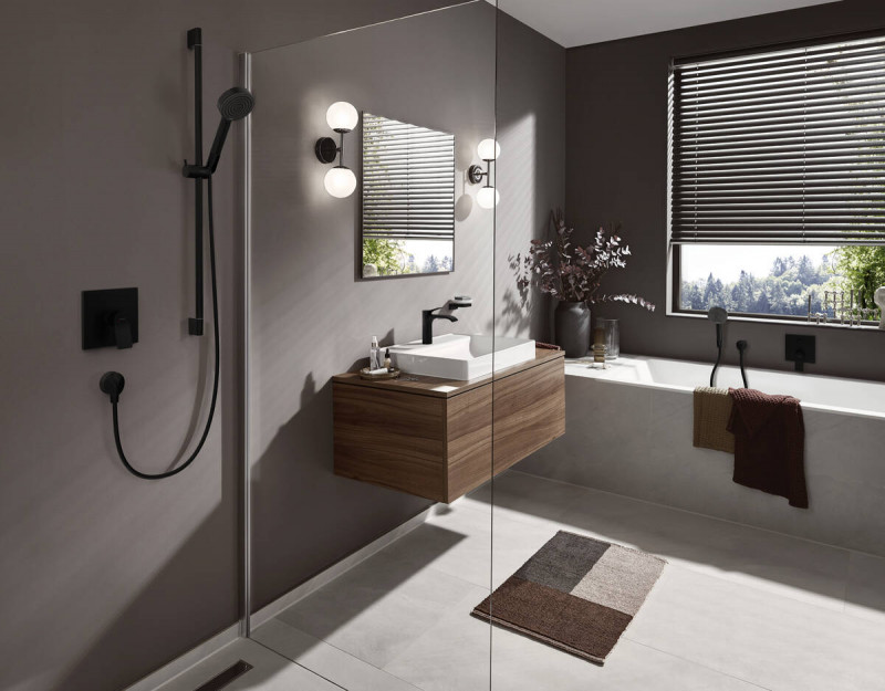 Hansgrohe FinishPlus Vivenis bateria wannowo-prysznicowa podtynkowa czarny matowy 75415670