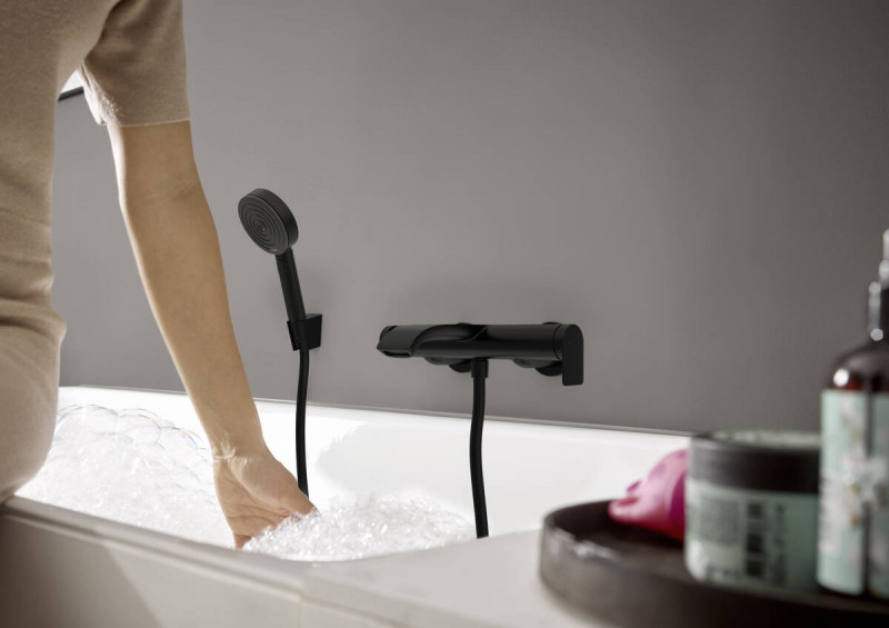 Hansgrohe FinishPlus Vivenis bateria wannowa ścienna czarny matowy 75420670