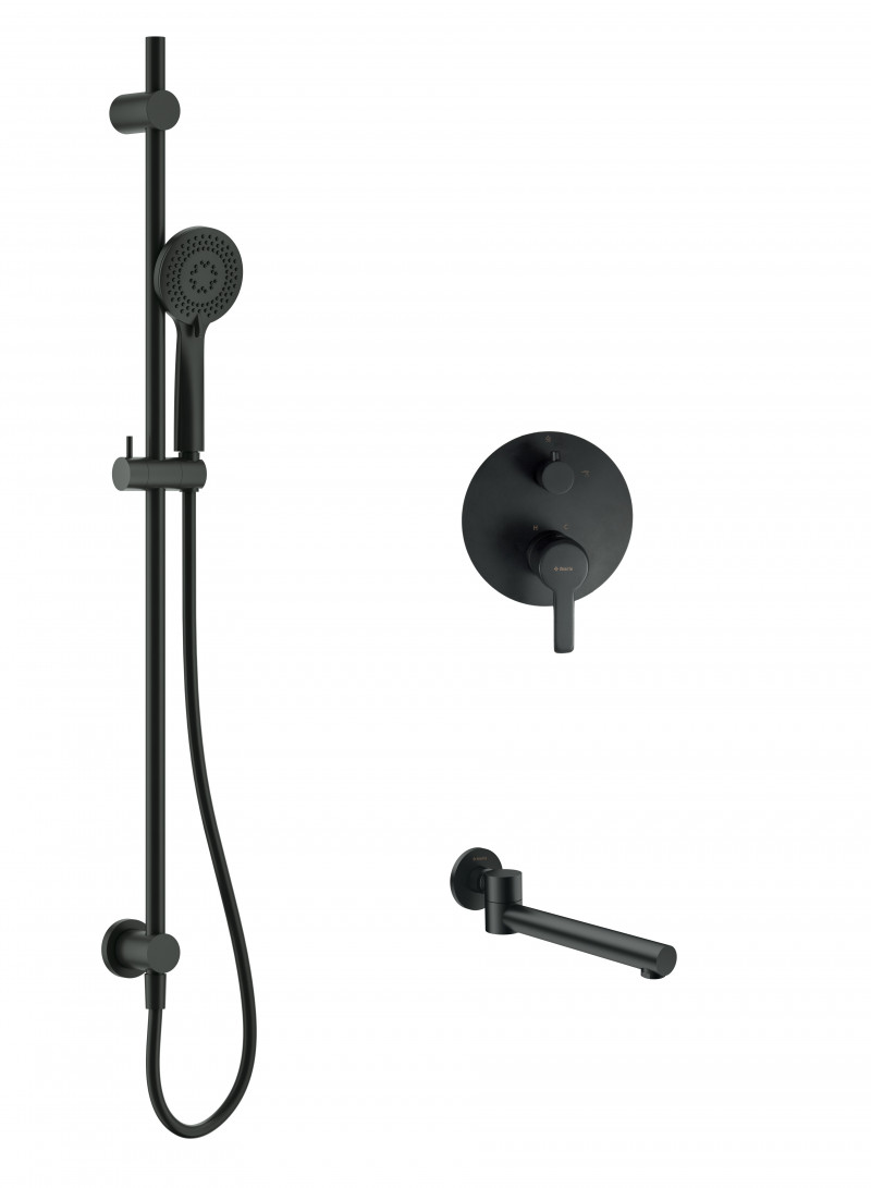 Deante Arnika zestaw wannowy podtynkowy z wylewką czarny matowy NACN9QA