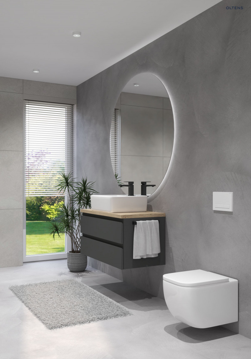 Oltens Vernal zestaw muszla WC wisząca PureRim z powłoką SmartClean z deską wolnoopadającą Slim 42507000