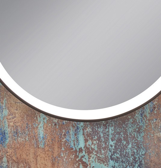 Kraft Bold Lux Lustro owalne 40x80 z podświetleniem LED czarny mat