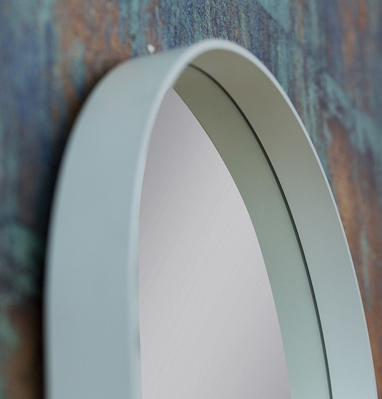 Kraft Maja AMB Lustro owalne 50x100 z podświetleniem LED w aluminiowej ramie biały mat