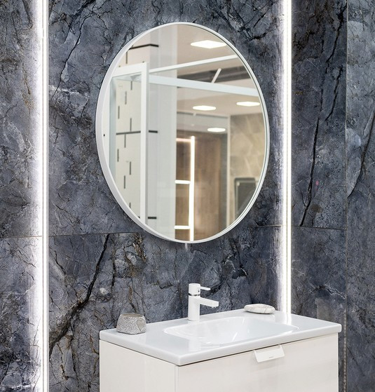 Kraft Soft Lustro okrągłe fi 80 biały mat