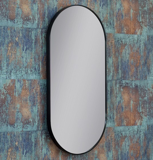 Kraft Bold Lustro owalne 50x100 czarny mat