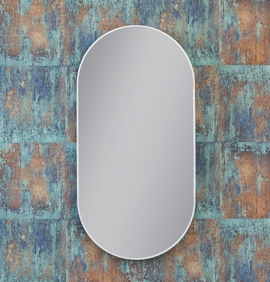 Kraft Bold Lustro owalne 40x80 biały mat