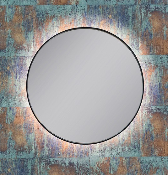 Kraft Olymp AMB lustro okrągłe fi 60 cm z podświetleniem LED czarny mat