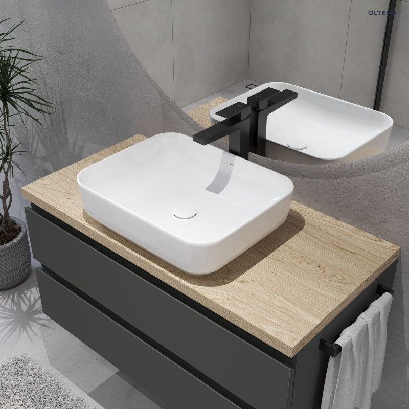 Oltens Gota bateria umywalkowa wysoka czarny mat 32401300