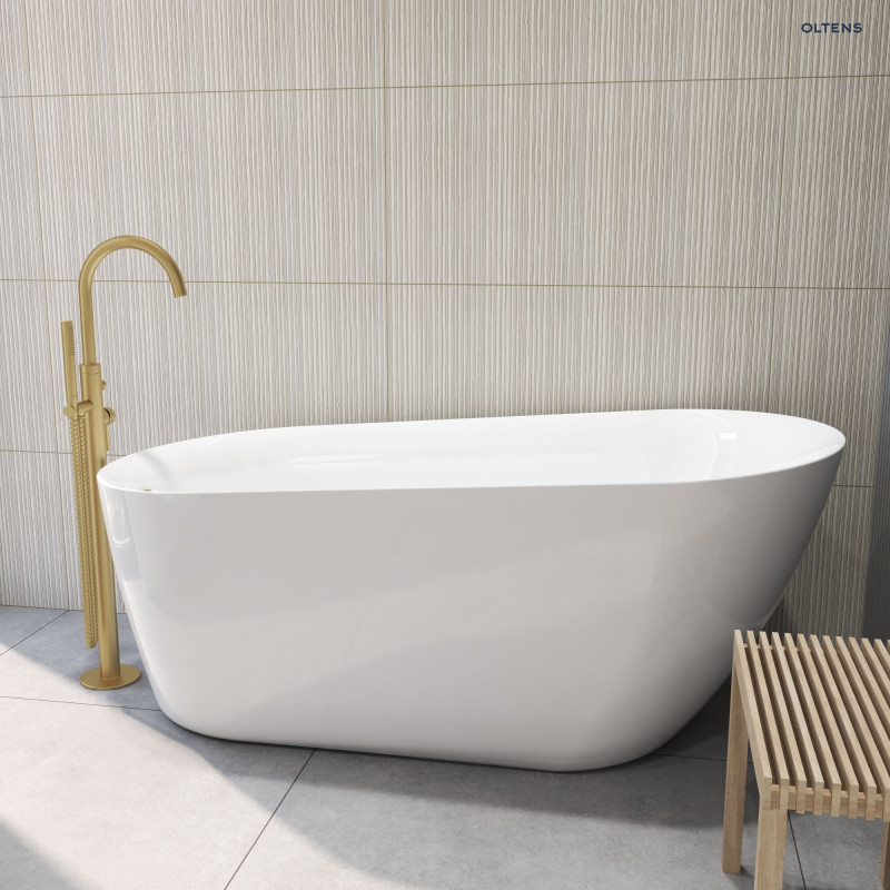 Oltens Molle bateria wannowa wolnostojąca podłogowa złoty szczotkowany 34300810