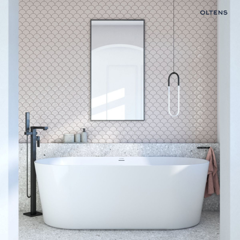 Oltens Gota bateria wannowa wolnostojąca podłogowa czarny mat 34301300