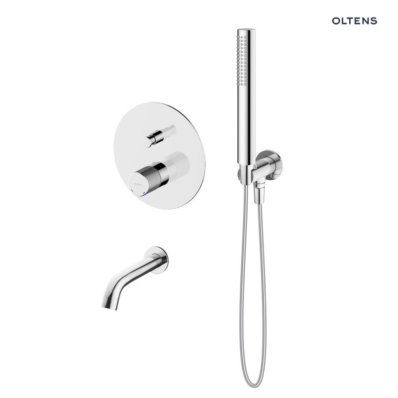 Oltens Hamnes komplet zestaw wannowy podtynkowy z wylewką i słuchawką chrom 36609100
