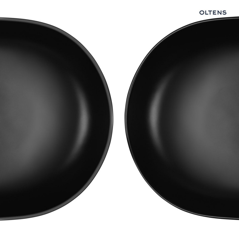 Oltens Hamnes Thin umywalka 80x40 cm stawiana na blat z powłoką SmartClean czarny mat 40821300