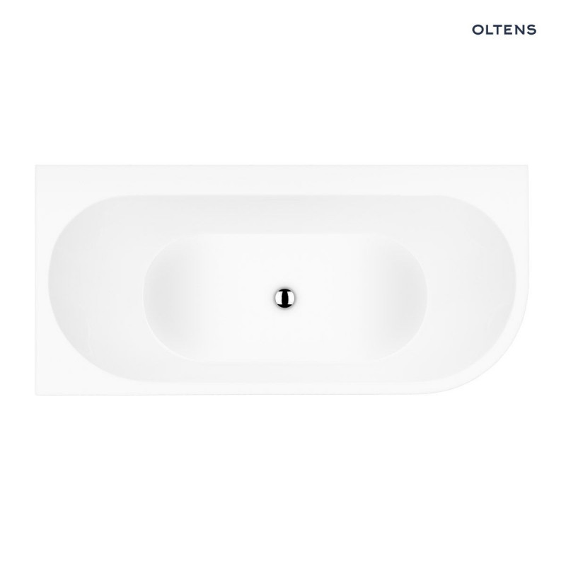 Oltens Hulda wanna wolnostojąca narożna lewa 170x80 cm przyścienna akryl biały połysk 11005000