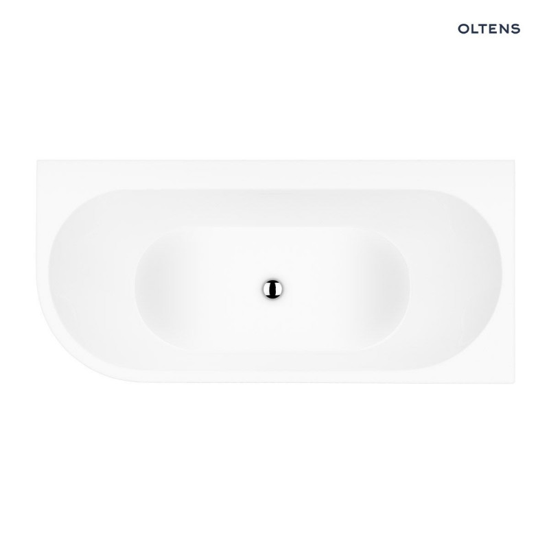 Oltens Hulda wanna wolnostojąca narożna prawa 160x75 cm przyścienna akryl biały połysk 11002000
